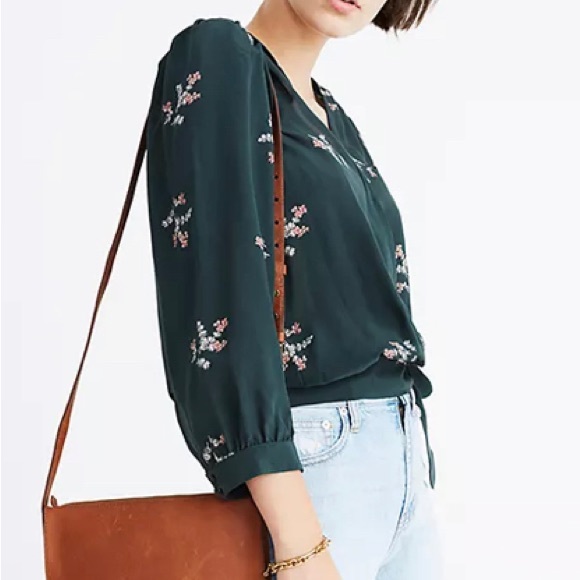 Madewell Silk Wrap Top in Wild Botanic - Picture 4 of 5